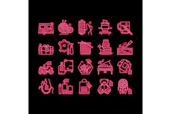 Download Diy Crafts Handmade Neon Glow Icon - Diy crafts Collection