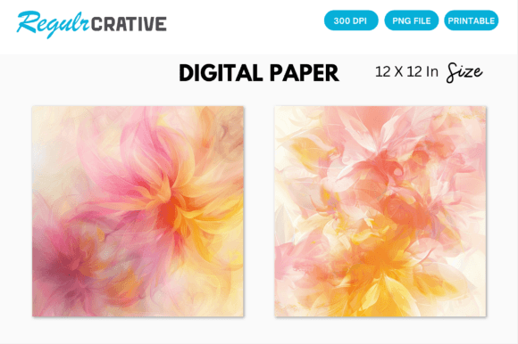 Download Pink Abstract Floral Digital Paper Pack - Premium Bundle