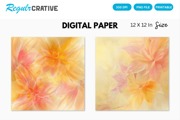 Download Pink Abstract Floral Digital Paper Pack - Premium Bundle