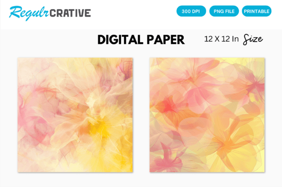 Download Pink Abstract Floral Digital Paper Pack - Premium Bundle