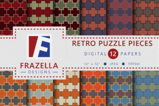 Download Retro Puzzle Pieces Digital Paper Collection - Puzzle pieces Collection