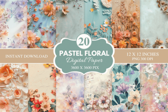 Download Pastel Floral Digital Paper Bundle - Premium Resources