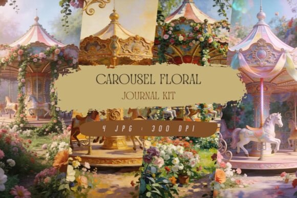 Download Carousel Floral Journal Kit, Wallpaper - Wallpaper Collection