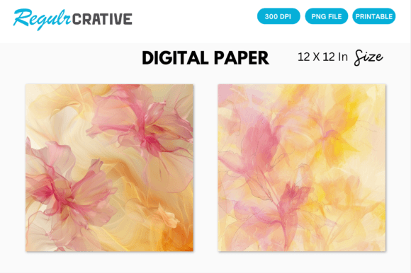 Download Pink Abstract Floral Digital Paper Pack - Premium Resources
