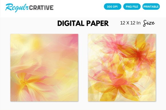 Download Pink Abstract Floral Digital Paper Pack - Premium Bundle