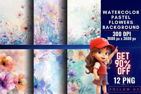Download Watercolor Pastel Flowers Background - Premium Resources